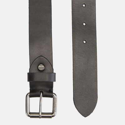 Roller-Buckle Buffalo Leather Belt