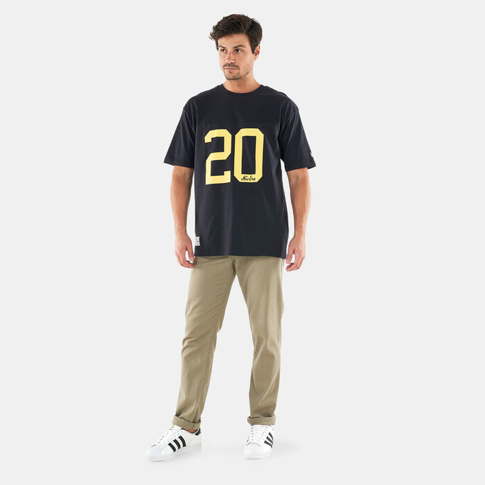Men's Pinstripe White Oversized T-Shirt Men's Pinstripe White Oversized T-Shirt image number 2