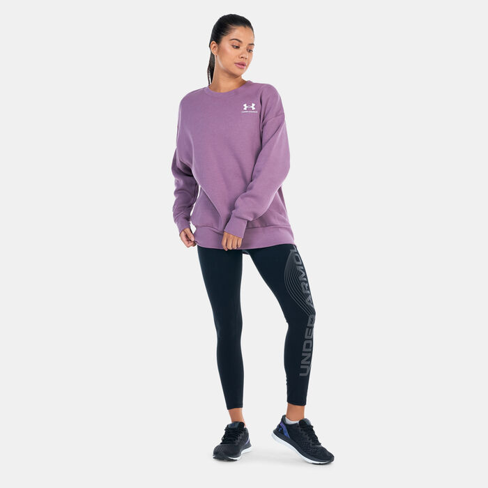Women's UA Essential Fleece Sweatshirt Women's UA Essential Fleece Sweatshirt image number 2