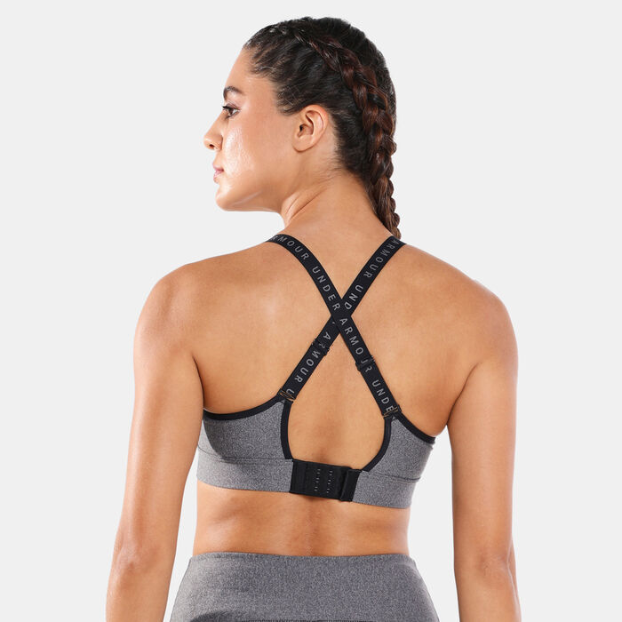 Women's UA Infinity Mid Heather Cover Sports Bra Women's UA Infinity Mid Heather Cover Sports Bra image number 1