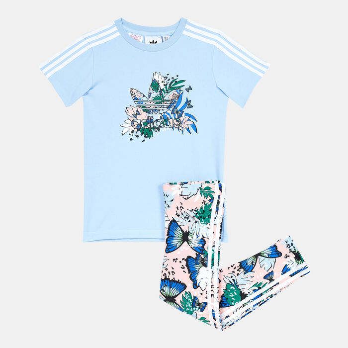 Kids' HER Studio Animal Flower Print T-Shirt Dress and Tights Set Kids' HER Studio Animal Flower Print T-Shirt Dress and Tights Set image number 0
