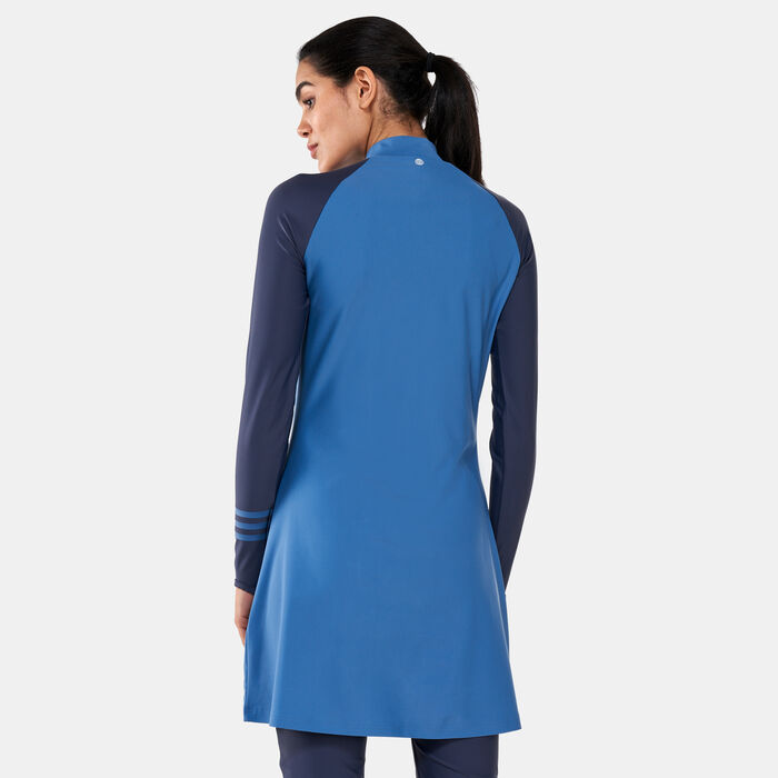 Women's 3-Stripes Colorblock Long Sleeve Swimming Top Women's 3-Stripes Colorblock Long Sleeve Swimming Top image number 1
