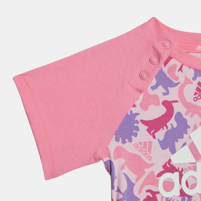 Kids' Dino Camo Allover Print T-Shirt and Short Set Kids' Dino Camo Allover Print T-Shirt and Short Set image number 1