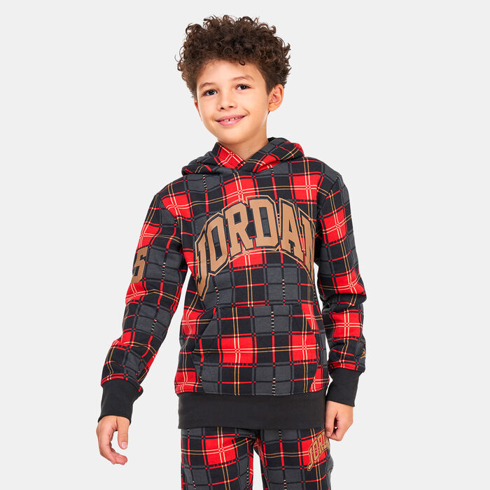 Kids' Essentials Plaid Pullover Hoodie Kids' Essentials Plaid Pullover Hoodie image number 0