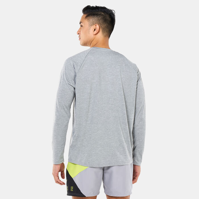Men's Heathered Long-Sleeve Hydroguard Swim Shirt Men's Heathered Long-Sleeve Hydroguard Swim Shirt image number 1