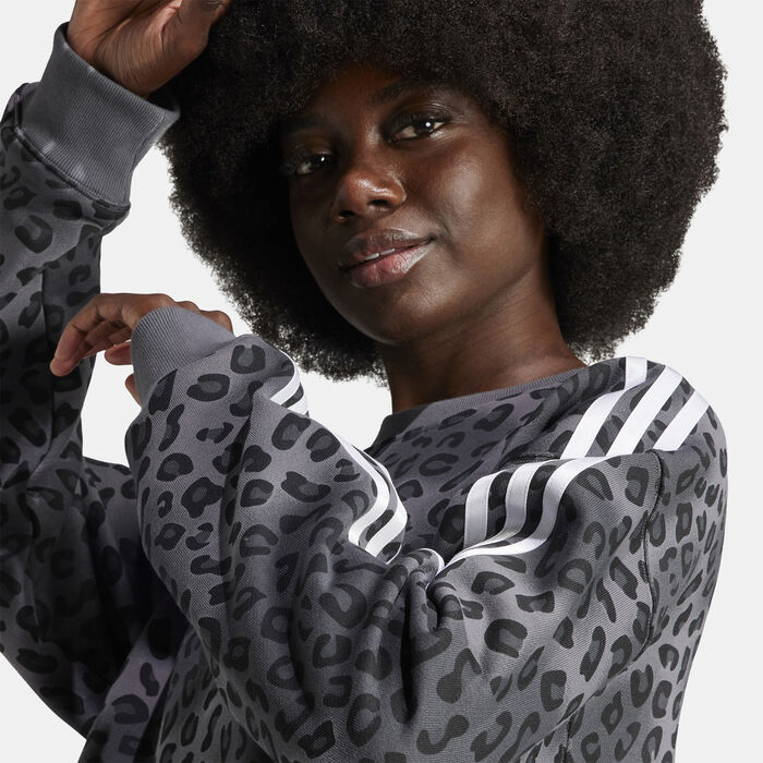 Women's Leopard Luxe Trefoil Sweatshirt Women's Leopard Luxe Trefoil Sweatshirt image number 3