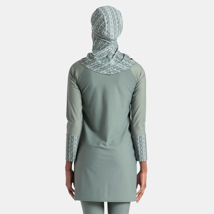 Women's Modesty Allover Print Swimming Hijab Women's Modesty Allover Print Swimming Hijab image number 1