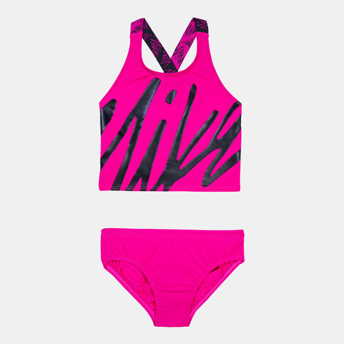 Kids' Script Logo Crossback Midkini Two-Piece Swimsuit Kids' Script Logo Crossback Midkini Two-Piece Swimsuit image number 0