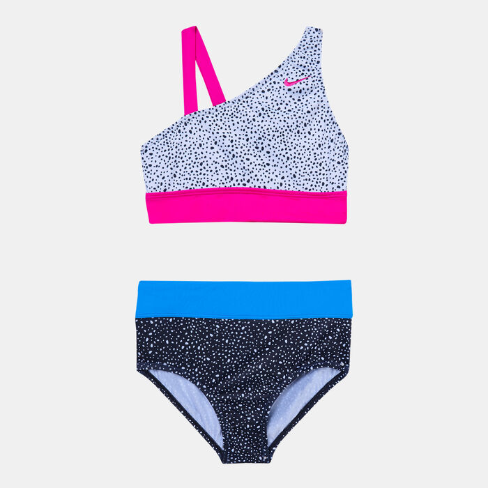 Kids' Water Dots Asymmetrical Top and High Waist Bikini Set Kids' Water Dots Asymmetrical Top and High Waist Bikini Set image number 0