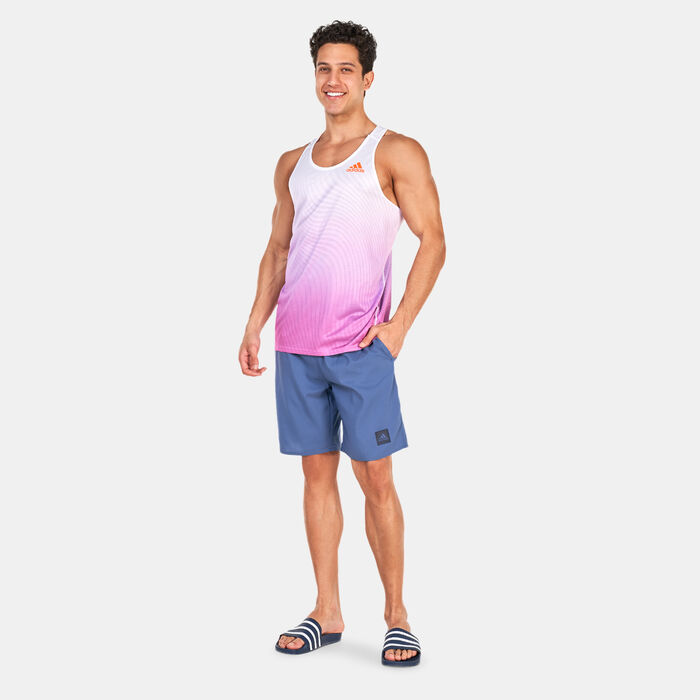 Men's Classic-Length Solid Swim Shorts Men's Classic-Length Solid Swim Shorts image number 2