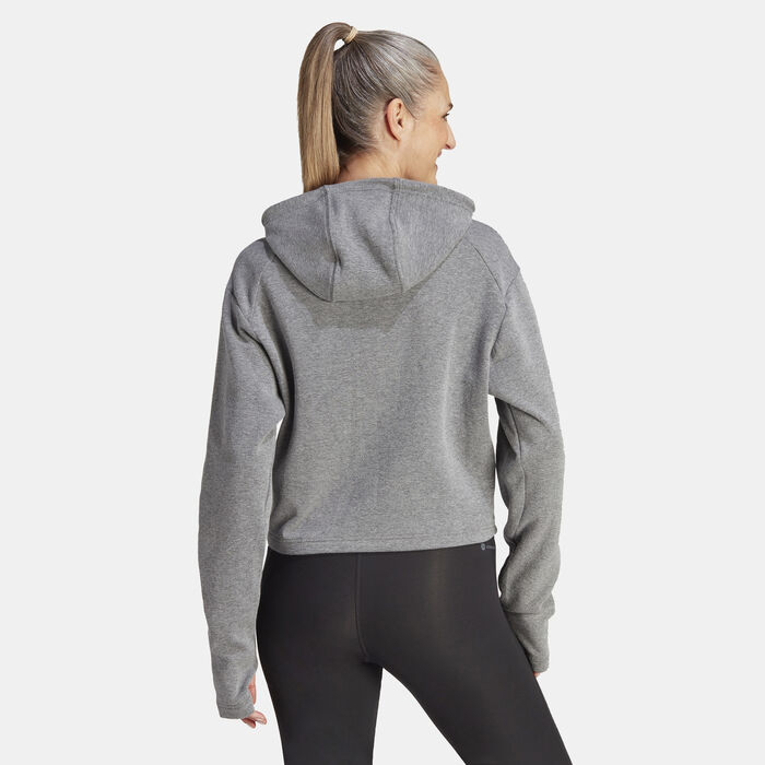 Women's Train Essentials Train Cotton 3-Stripes Hoodie Women's Train Essentials Train Cotton 3-Stripes Hoodie image number 1