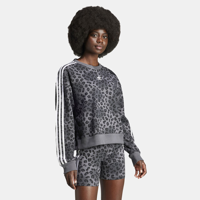 Women's Leopard Luxe Trefoil Sweatshirt Women's Leopard Luxe Trefoil Sweatshirt image number 0