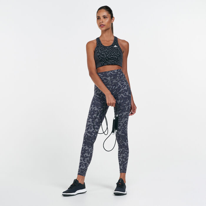 Women's AEROREADY Designed 2 Move Leopard Print Sports Bra Women's AEROREADY Designed 2 Move Leopard Print Sports Bra image number 2