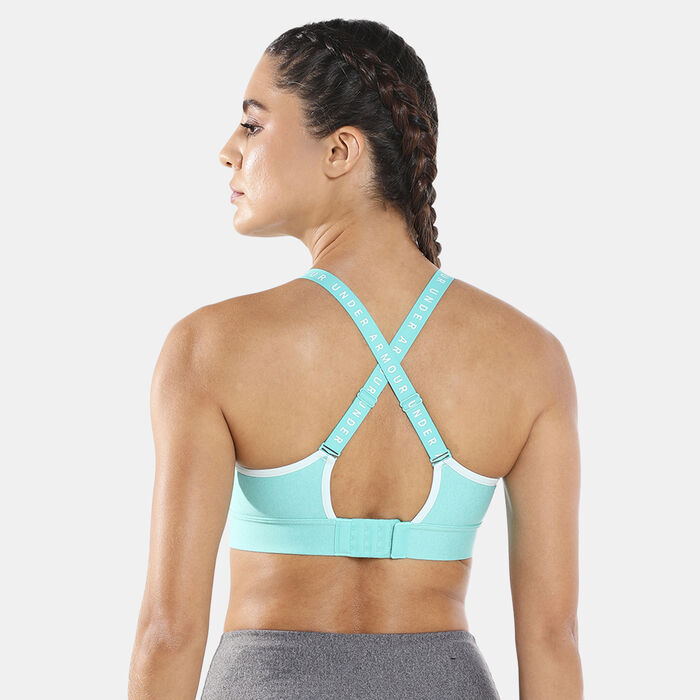 Women's UA Infinity Mid Heather Cover Sports Bra Women's UA Infinity Mid Heather Cover Sports Bra image number 1