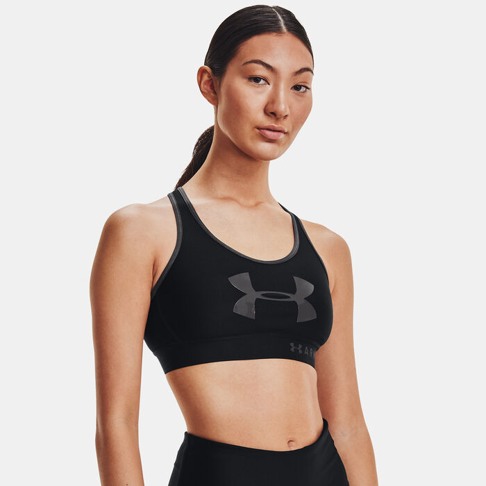 Women's Armour Mid Keyhole Graphic Sports Bra Women's Armour Mid Keyhole Graphic Sports Bra image number 0