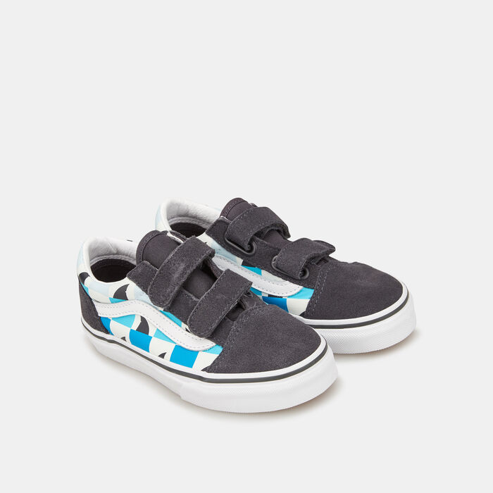 Kids' Glow Checkerboard Sharks Old Skool Unisex Shoe Kids' Glow Checkerboard Sharks Old Skool Unisex Shoe image number 1