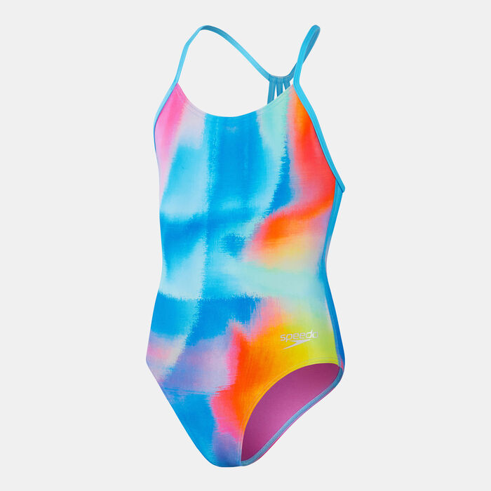 Kids' Allover Lane Line Back One-Piece Swimsuit Kids' Allover Lane Line Back One-Piece Swimsuit image number 0
