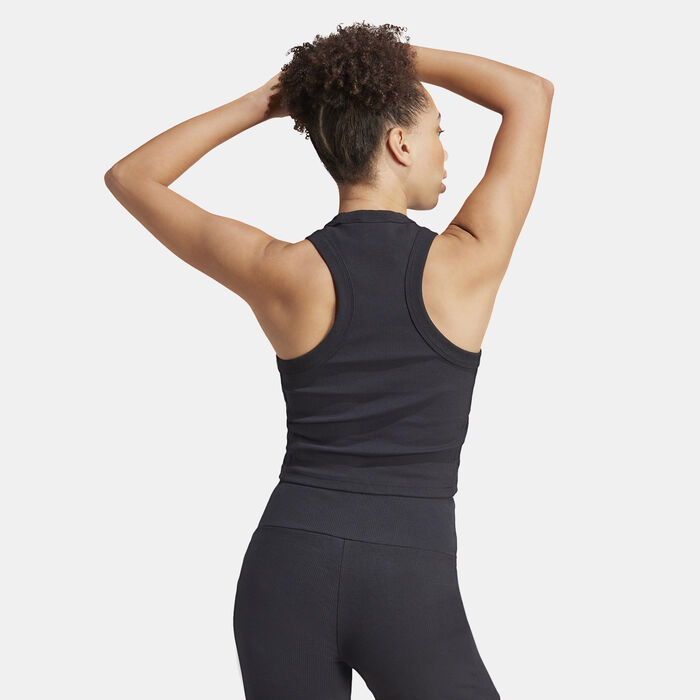 Women's Lounge Ribbed Cropped Tank Top Women's Lounge Ribbed Cropped Tank Top image number 1