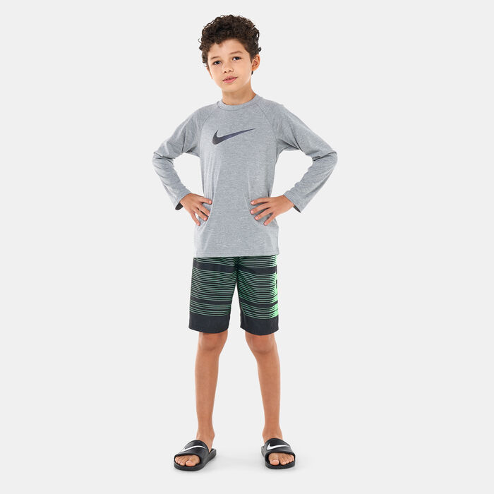 Kids' Heather Hydroguard Swim Top Kids' Heather Hydroguard Swim Top image number 2