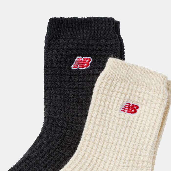 Waffle Knit Ankle Socks (2 Pairs) Waffle Knit Ankle Socks (2 Pairs) image number 2