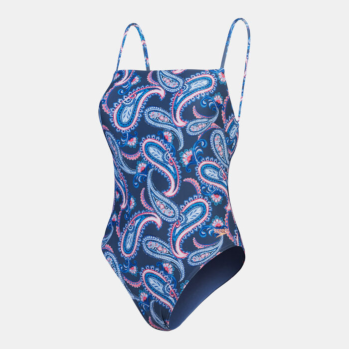 Womens Printed Thinstrap One-Piece Swimsuit Womens Printed Thinstrap One-Piece Swimsuit image number 0