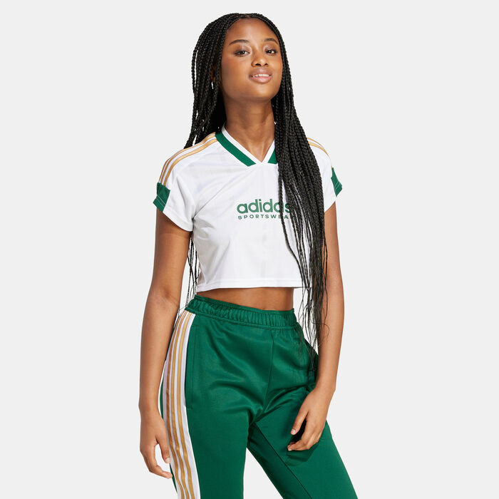 Women's Tiro Cut 3-Stripes Cropped Jersey Women's Tiro Cut 3-Stripes Cropped Jersey image number 2