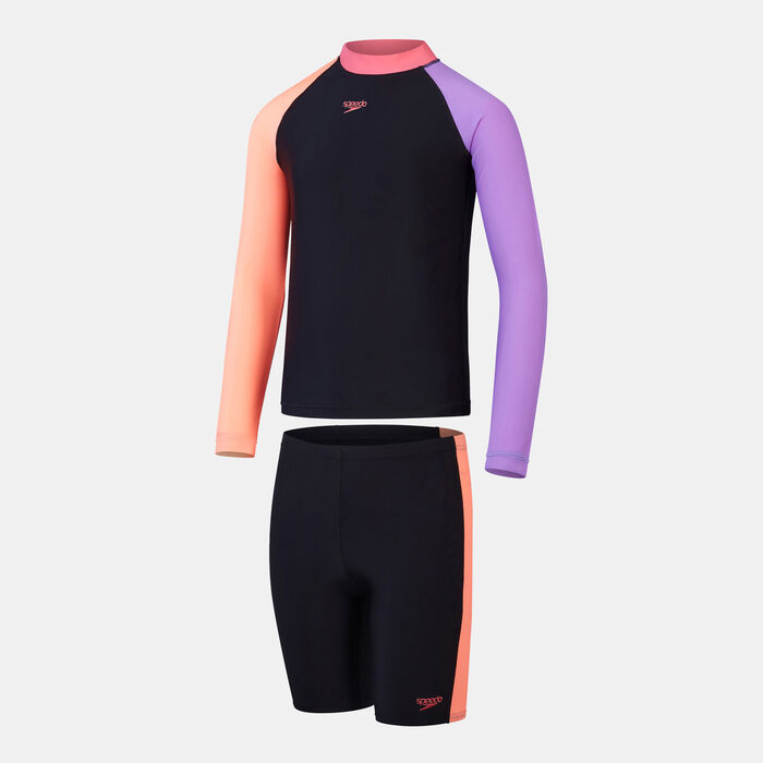 Kids' Colourblock Rashguard and Jammers Set Kids' Colourblock Rashguard and Jammers Set image number 0
