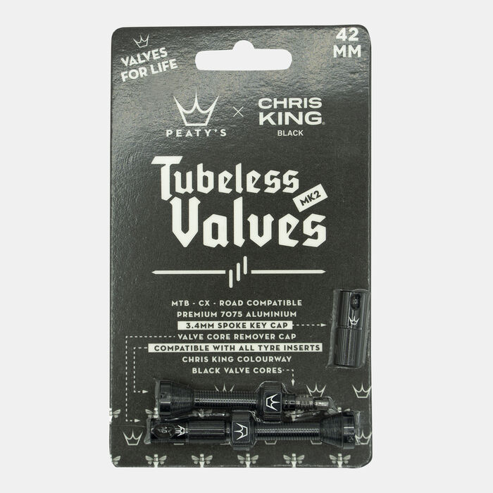 x Chris King (MK2) Tubeless Valves - 42mm x Chris King (MK2) Tubeless Valves - 42mm image number 1