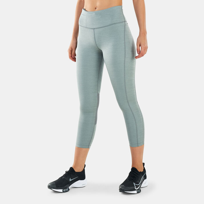 Women's Fast Mid-Rise Crop Running Leggings Women's Fast Mid-Rise Crop Running Leggings image number 0
