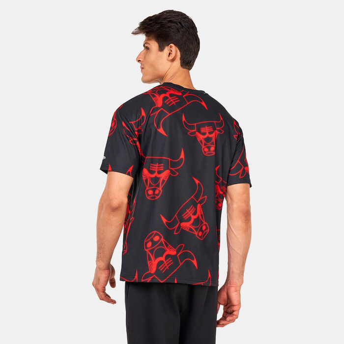 NBA Printed Neon Chicago Bulls T-Shirt NBA Printed Neon Chicago Bulls T-Shirt image number 1