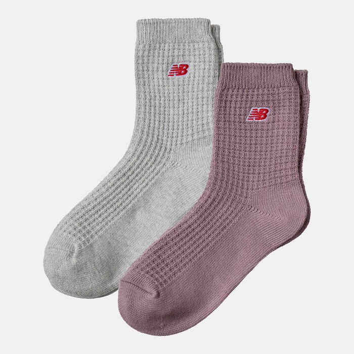 Waffle Knit Ankle Socks (2 Pairs) Waffle Knit Ankle Socks (2 Pairs) image number 1