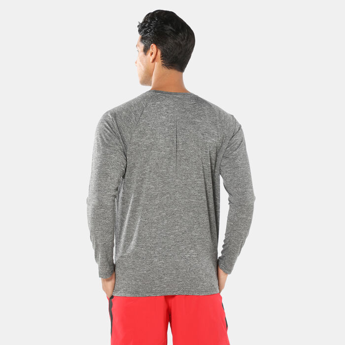 Men's Heathered Long-Sleeve Hydroguard Swim Shirt Men's Heathered Long-Sleeve Hydroguard Swim Shirt image number 1
