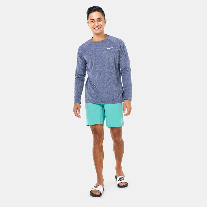 Men's Heathered Long-Sleeve Hydroguard Swim Shirt Men's Heathered Long-Sleeve Hydroguard Swim Shirt image number 2