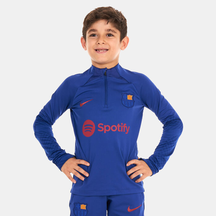 Kids' 1/4 Zip FC Barcelona Dri-FIT Strike Drill Top Kids' 1/4 Zip FC Barcelona Dri-FIT Strike Drill Top image number 0