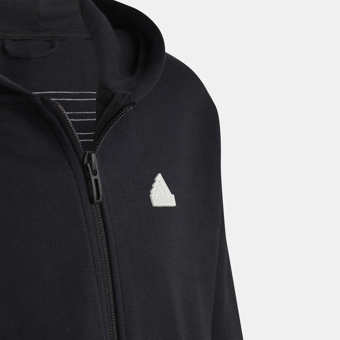 Kids' Future Icons 3-Stripes Running Full-Zip Hoodie Kids' Future Icons 3-Stripes Running Full-Zip Hoodie image number 2