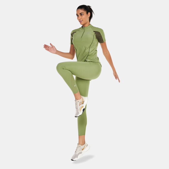 Women's One Mid-Rise 7/8 Mesh-Panelled Leggings Women's One Mid-Rise 7/8 Mesh-Panelled Leggings image number 2