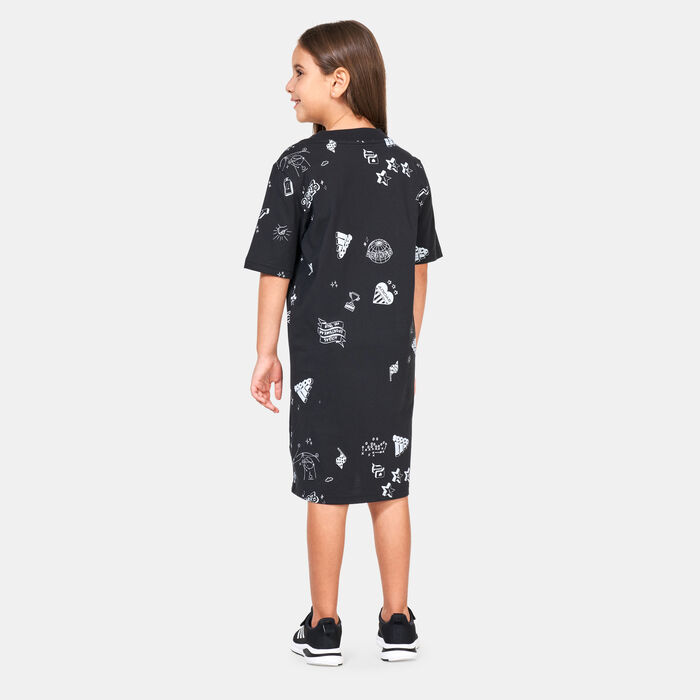 Kids' Brand Love Allover Print Dress Kids' Brand Love Allover Print Dress image number 1