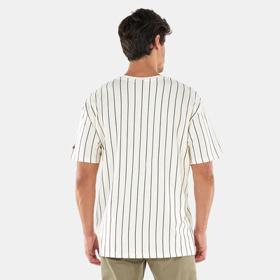 Men's Pinstripe White Oversized T-Shirt