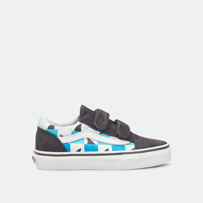 Kids' Glow Checkerboard Sharks Old Skool Unisex Shoe Kids' Glow Checkerboard Sharks Old Skool Unisex Shoe image number 0
